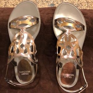 Stuart Weitzman Silver Sandals-Worn Once!